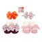 HB Maroon & Pink Pack of 4 Head Band & Socks SK3005B